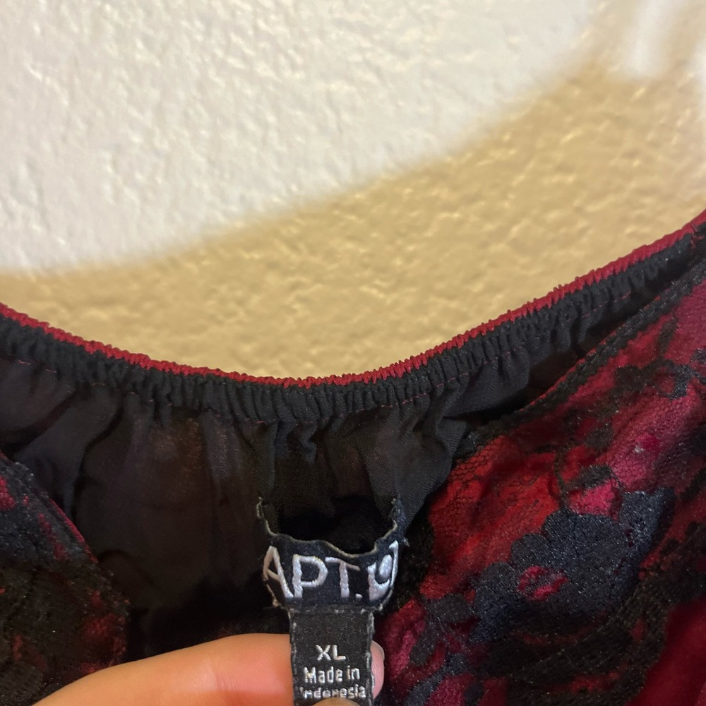 Apt. 9‎ Cami Top Lingerie Lace Trim Button Front Burgundy XL - Picture 3 of 7